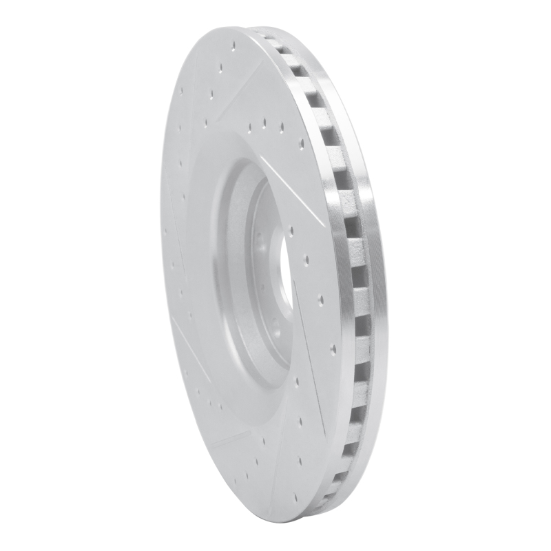 Audi TT Quattro Brake Rotor (1) - Front Right - R1 Concepts - Drilled & Slotted - Silver - `08-`11